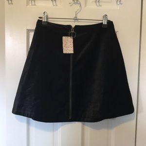 velvet mini skirt